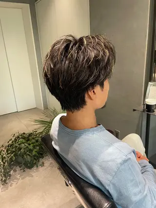 ミディアム カラー パーマ メンズ 🔱メンズパーマ特化 🔱山下和輝のヘアスタイル