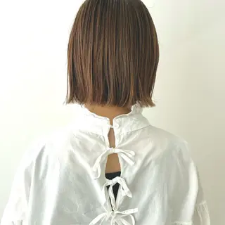 ミディアム カラー HARUNA🤍 色持ち良いツヤ髪のヘアスタイル