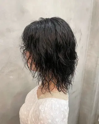 ミディアム パーマ 【ピンク/韓国ヘア/ ヘアセット】亜海のヘアスタイル