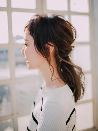 セミロング カラー 福島 浩司のヘアスタイル