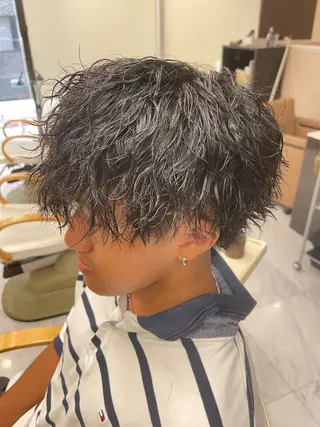 ショート パーマ メンズ ❄️メンズカット 落合諒❄️のヘアスタイル