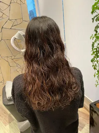 ロング パーマ k-twoたき✨艶感 カラー/美髪矯正のヘアスタイル