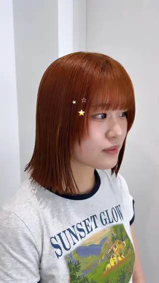 ミディアム カラー 愛結 暖色カラー🎀🩰のヘアスタイル