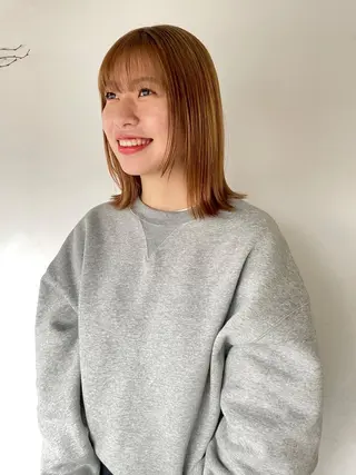 ミディアム カラー silo所属・silo MOKA 顔周りカット🦦のヘアスタイル