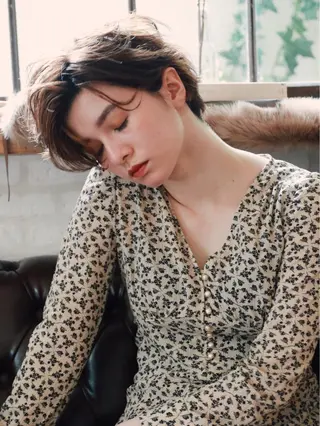 ショート カラー パーマ ショート・ボブ💫 シブヤトモヒロのヘアスタイル