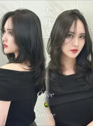 セミロング 臼杵 晴のヘアスタイル