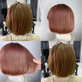 ショート カラー 髪質改善×矯正🫧 韓国ヘアasamiのヘアスタイル