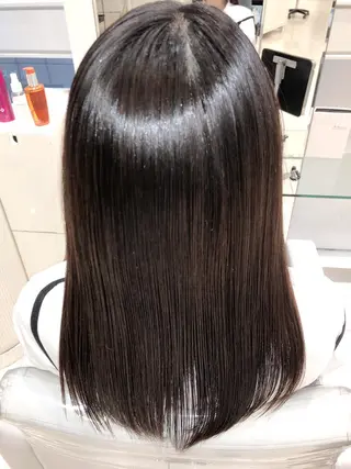 セミロング 縮毛矯正/髪質改善/ ブリーチ/東陽町✨のヘアスタイル