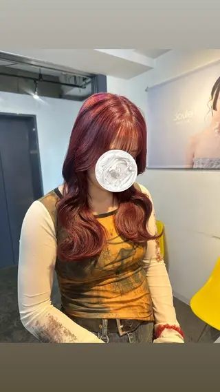 ロング カラー ブリーチ/ハイトーン ピンク/ベージュ🎟のヘアスタイル