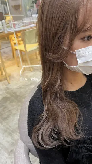 ロング カラー 暖色/まろベージュ/ シカタユウカのヘアスタイル