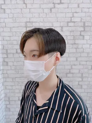 ショート カラー ヘアアレンジ メンズ ブリーチなし艶カラー 東家のヘアスタイル