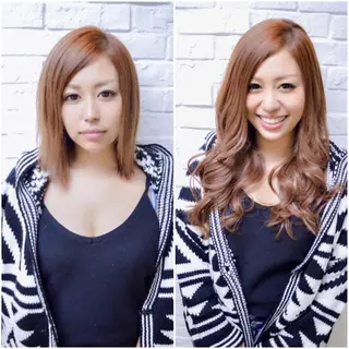 ミディアム セミロング ロング カラー エクステリピート率 No.1 菊池　悠介のヘアスタイル