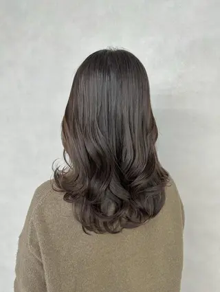 セミロング カラー ヘアアレンジ 大人レイヤー& 透明感カラー💄のヘアスタイル