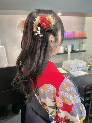 ロング ヘアアレンジ ダブルカラー🦖 /髪質改善⚡️しおりのヘアスタイル