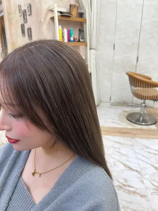 ロング カラー 縮毛矯正/ブリーチ なしダブルカラー輝希のヘアスタイル