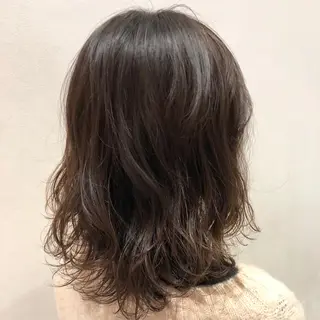 ミディアム パーマ 松永 果菜のヘアスタイル
