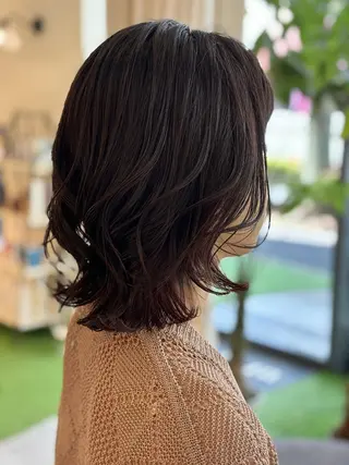 ミディアム 艶髪白髪染め★ 野口心花のヘアスタイル