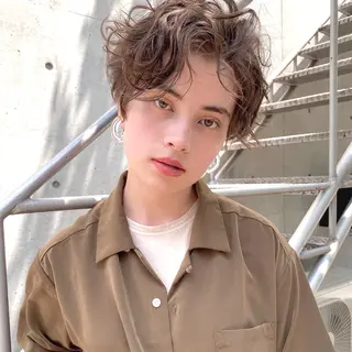 ショート カラー パーマ ヘアアレンジ the sector 【 ザ セクター 】所属・【ダメージレス施術】 【透明感】北村 拓也のヘアスタイル