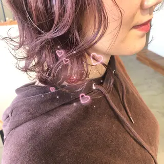 ショート カラー なつき/艶ピンク/ girly hairのヘアスタイル