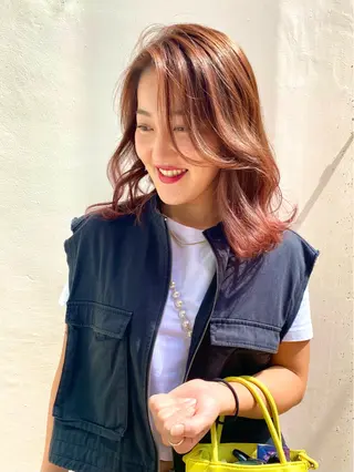 セミロング カラー 🪽似合わせNO.1 marina🦩のヘアスタイル