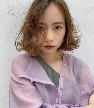 細めハイライト🩶 ボブ/レイヤーカットのヘアスタイル