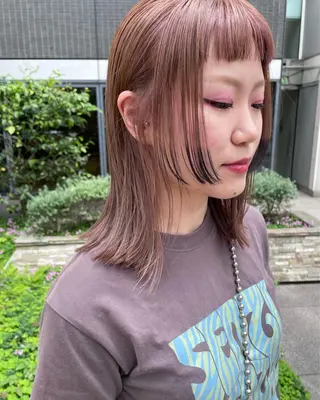 ミディアム カラー パーマ ヘアアレンジ メンズ キッズ ネイル マツエク・マツパ アイブロウ tatsumi/ボブ ウルフ/レイヤーのヘアスタイル