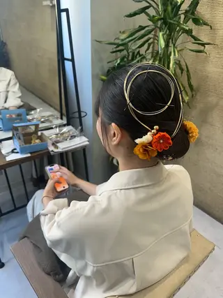 セミロング ヘアアレンジ 髪質改善AUSTIN登戸所属・野村 一花 / 暖色 カラー / Wカラーのヘアスタイル