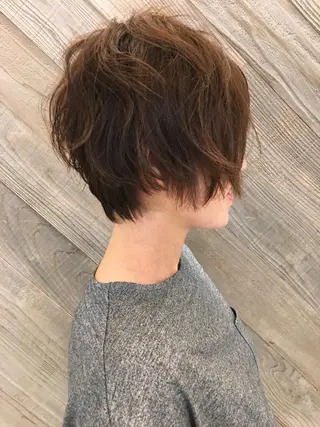 ショート カラー パーマ Lolonois池田 代表 鍜治本颯太のヘアスタイル