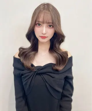 セミロング カラー 顔周り似合わせ・巻け るレイヤー水谷航大のヘアスタイル