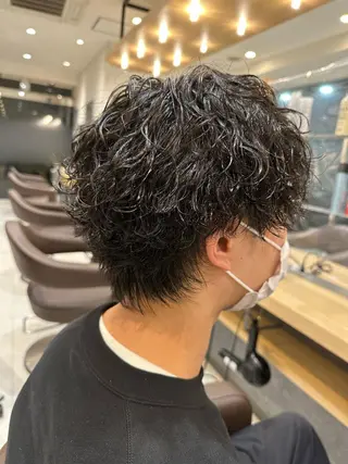 ミディアム パーマ メンズ 💈メンズ特化 美容師サキ💈のヘアスタイル