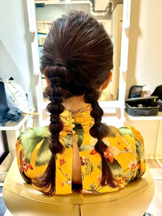 セミロング ヘアアレンジ 人見知りさんでも安心 奥田 里佳子のヘアスタイル