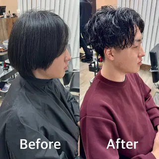 ミディアム パーマ メンズ 【池袋/スパイキー ショート】ⓝⓘⓜⓤのヘアスタイル