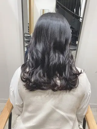 セミロング 🎀ブリーチなし 透明感🎀yuhiのヘアスタイル