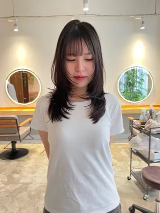 セミロング 蘭々/レイヤーカット /ハッシュカットのヘアスタイル