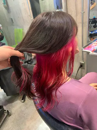 セミロング カラー ハイトーン/メンズ/ ウルフ特化   小松のヘアスタイル