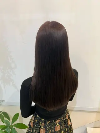 ロング カラー ブリーチしない暖色 カラー🥀杉 優菜のヘアスタイル