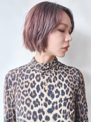 ショート とうい/パーマボブ/ くせ毛/丸みボブのヘアスタイル