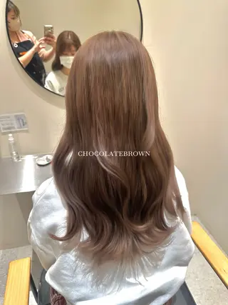 ロング カラー パーマ ヘアアレンジ メンズ 🫧ブリーチなし透明 感カラー🫧沼尻彩花のヘアスタイル