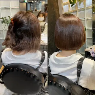 ミディアム 毛流れが作れる 縮毛矯正/渡部純生のヘアスタイル