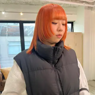 ショート カラー パーマ ヘアアレンジ メンズ キッズ ネイル マツエク・マツパ アイブロウ 🧨ブリーチー×ボブ レイヤー💎じゅえるのヘアスタイル