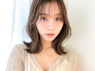 ミディアム カラー 透明感カラーと映画 美容師/yujiのヘアスタイル