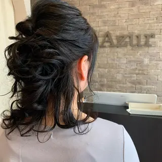 ミディアム ヘアアレンジ 美髪 カラーリストのヘアスタイル