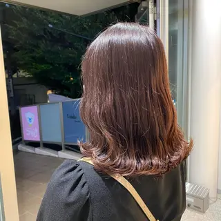 ミディアム カラー 神奈川大学最寄り白楽 三本松巧のヘアスタイル