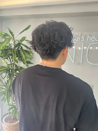 セミロング パーマ メンズ je suis heureuse所属・ハイライトカラー 🌀ゆい❣️のヘアスタイル