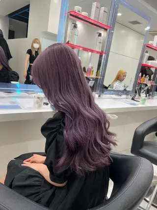 ロング カラー ヘアアレンジ 🫧透明感ラベンダー 似合わせ🫧あい🫧のヘアスタイル