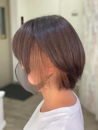 ショート カラー 前髪カット無料🎉 髪質改善✨影山湧市のヘアスタイル