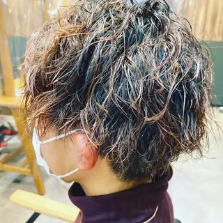 ミディアム パーマ メンズ shine hair blend所属・永井 紫優のヘアスタイル
