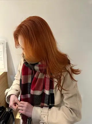 ロング カラー 金ウンス 銀座/髪質 改善×デザインカラーのヘアスタイル