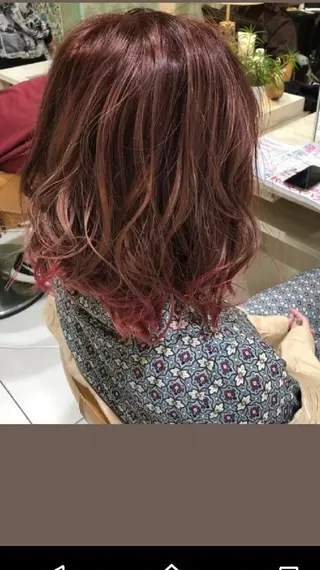 セミロング カラー パーマ Hair&Make EARTHのヘアスタイル