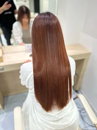 ロング カラー パーマ 髪質改善🍏縮毛矯正 /ブリーチ矯正岡部のヘアスタイル